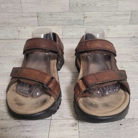 Men’s Teva Langdon Brown Leather Sport Outdoor Waterproof Hiking Sandal Sz 9 - Picture 3 of 9